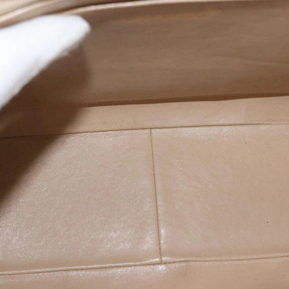 CHANEL Matelasse 34 Chain Shoulder Bag Satin Beige Gold CC Auth 150935 - Picture 10 of 15
